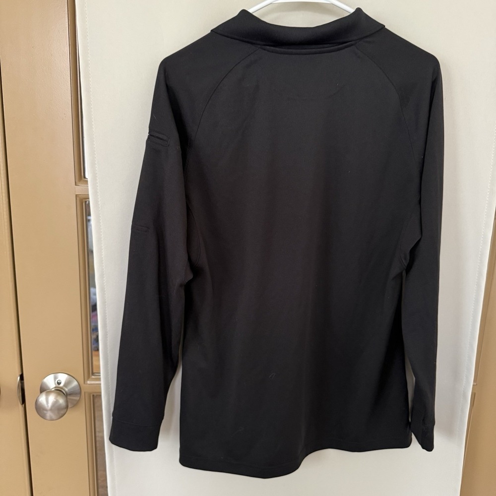 5.11 Tactical Men's Medium Black Long Sleeve Polo Shirt Collar Top - Picture 3 of 7
